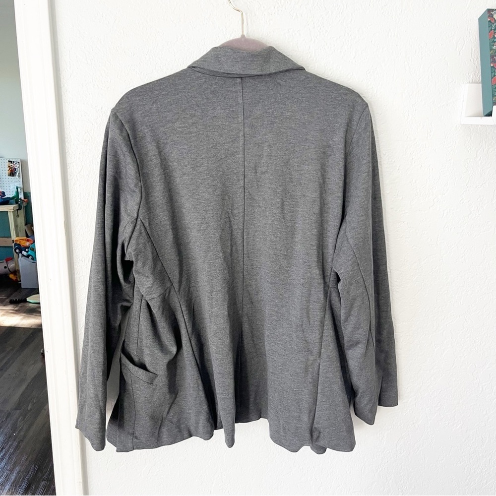 Torrid Blazer Women's 1X Gray Longline Ponte Knit Open Jacket Career NWT - Picture 2 of 8